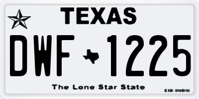 TX license plate DWF1225