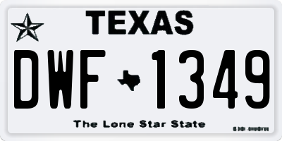 TX license plate DWF1349