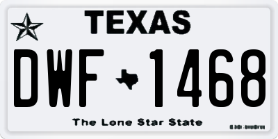 TX license plate DWF1468