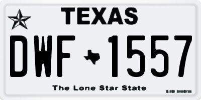 TX license plate DWF1557