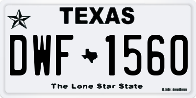TX license plate DWF1560