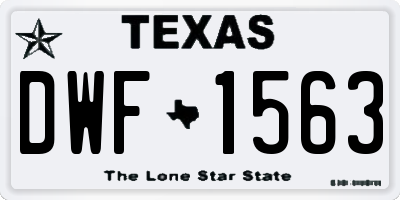 TX license plate DWF1563