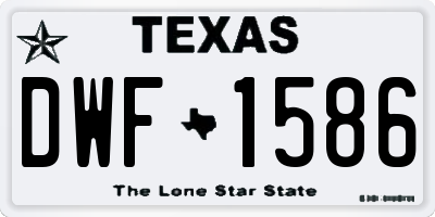 TX license plate DWF1586
