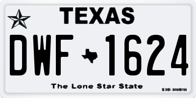TX license plate DWF1624
