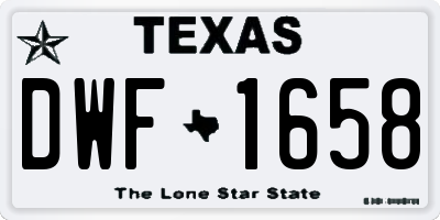 TX license plate DWF1658