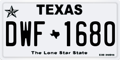 TX license plate DWF1680