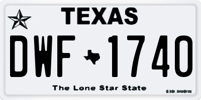 TX license plate DWF1740