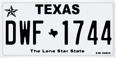 TX license plate DWF1744