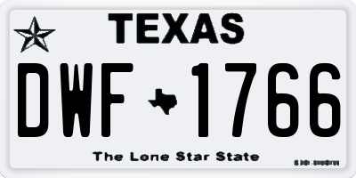 TX license plate DWF1766