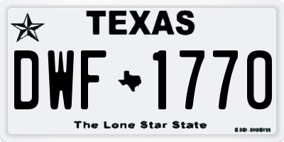 TX license plate DWF1770