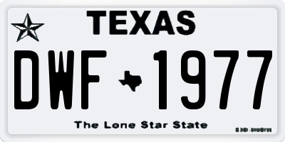 TX license plate DWF1977