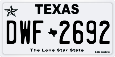 TX license plate DWF2692