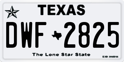 TX license plate DWF2825