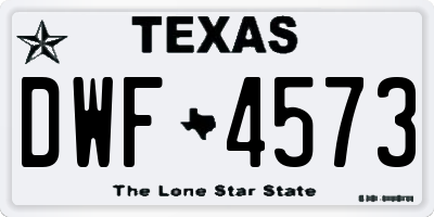 TX license plate DWF4573