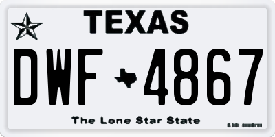 TX license plate DWF4867