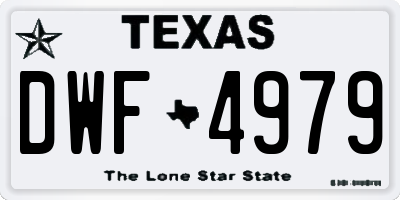 TX license plate DWF4979