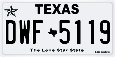 TX license plate DWF5119