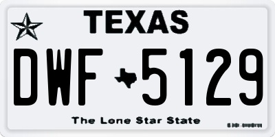 TX license plate DWF5129