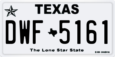 TX license plate DWF5161