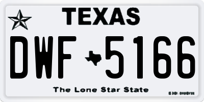 TX license plate DWF5166