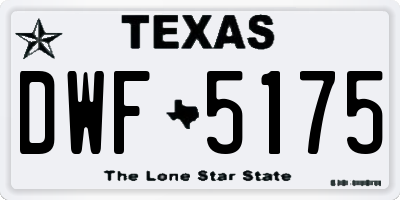 TX license plate DWF5175