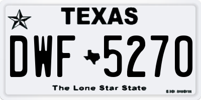 TX license plate DWF5270