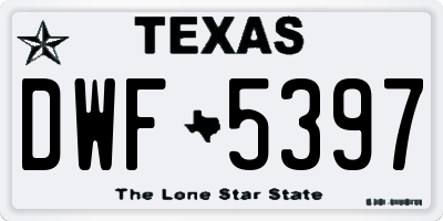 TX license plate DWF5397