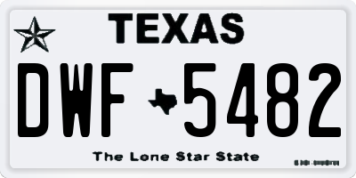 TX license plate DWF5482