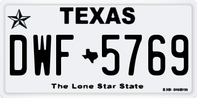 TX license plate DWF5769