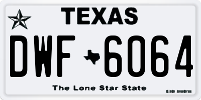 TX license plate DWF6064