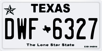 TX license plate DWF6327