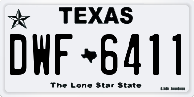 TX license plate DWF6411