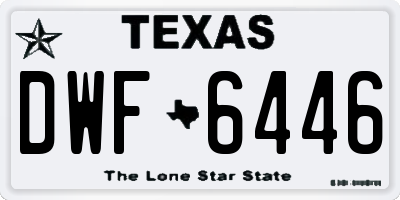 TX license plate DWF6446