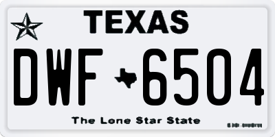 TX license plate DWF6504