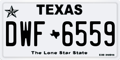TX license plate DWF6559
