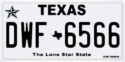 TX license plate DWF6566