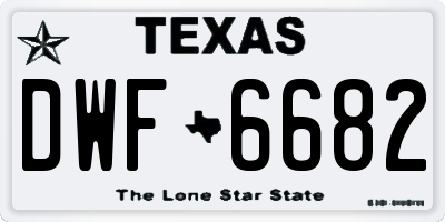 TX license plate DWF6682