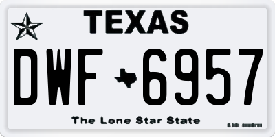 TX license plate DWF6957