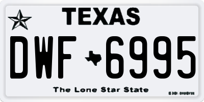 TX license plate DWF6995