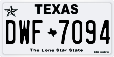 TX license plate DWF7094