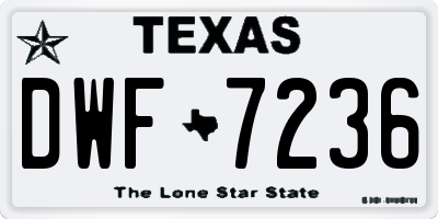 TX license plate DWF7236