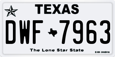 TX license plate DWF7963