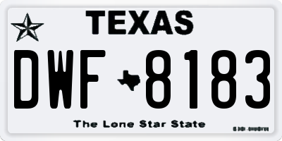 TX license plate DWF8183