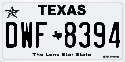 TX license plate DWF8394