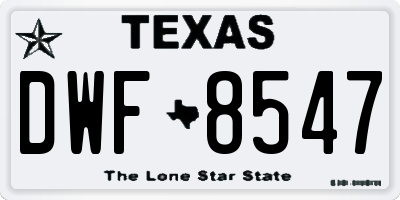 TX license plate DWF8547