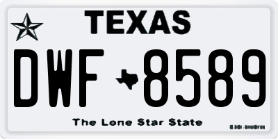 TX license plate DWF8589