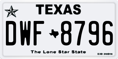 TX license plate DWF8796