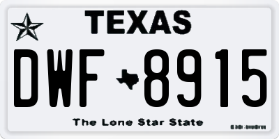 TX license plate DWF8915