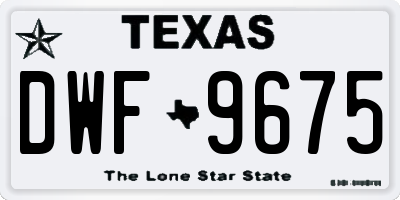 TX license plate DWF9675