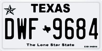 TX license plate DWF9684